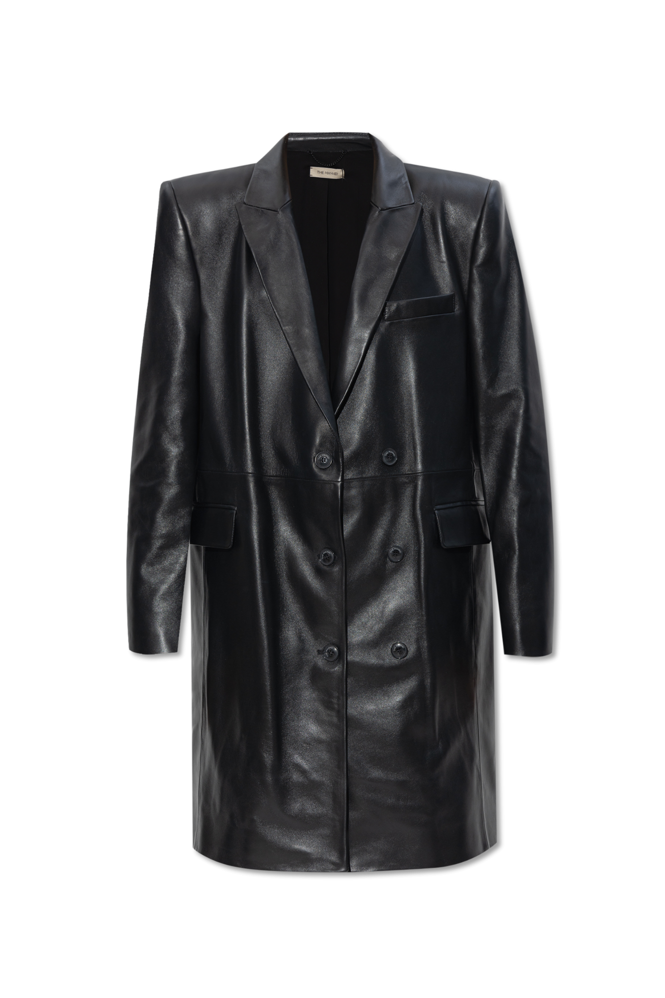 Black Greenock leather coat The Mannei Vitkac Germany